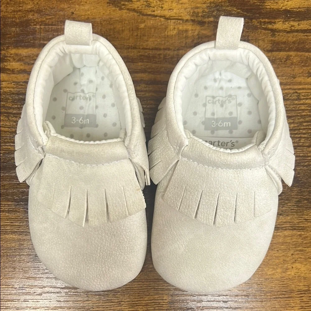 Carter's Cream Baby Fringe Moccasins